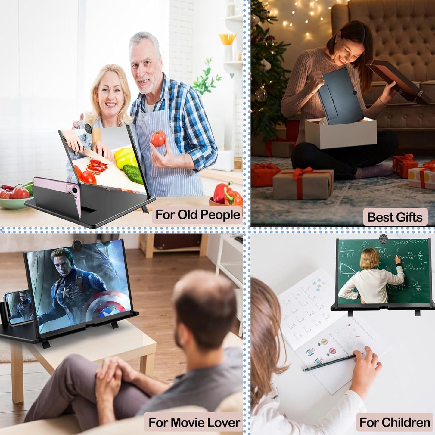 Portable Mobile Phone Screen Magnifier Stand - 3D HD Screen Enlarger for Smartphones - Red Color, Perfect for Watching Videos and Reading