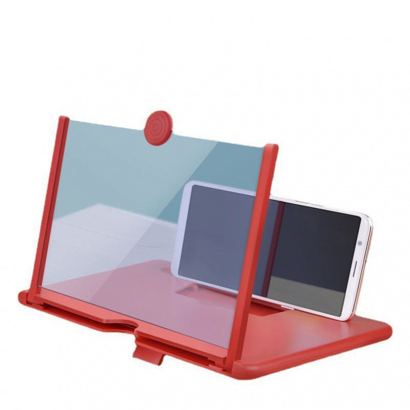Portable Mobile Phone Screen Magnifier Stand - 3D HD Screen Enlarger for Smartphones - Red Color, Perfect for Watching Videos and Reading